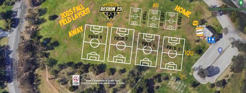 2025 Fall Season Field Layout